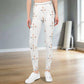 180GSM Girls' White Geometric Patterned Leggings