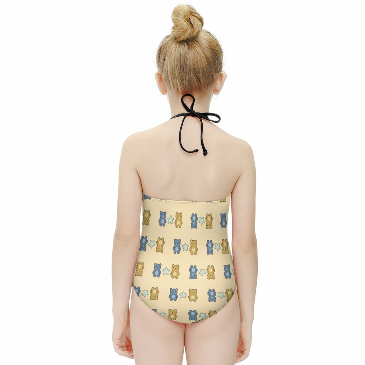 Cute Teddy Bear Halter Girls Swimsuit | One-Piece AOP