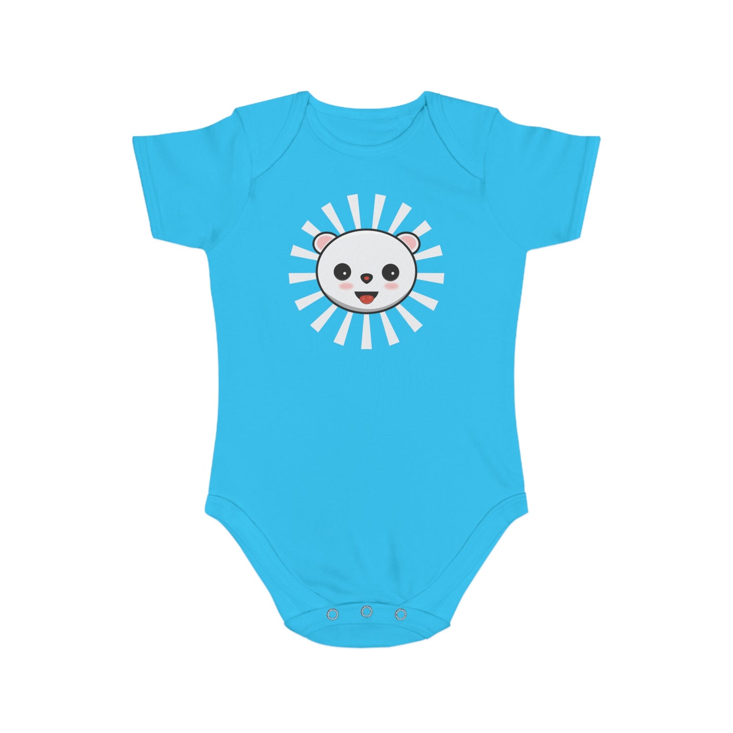 Cute Panda Short Sleeve Baby Bodysuit