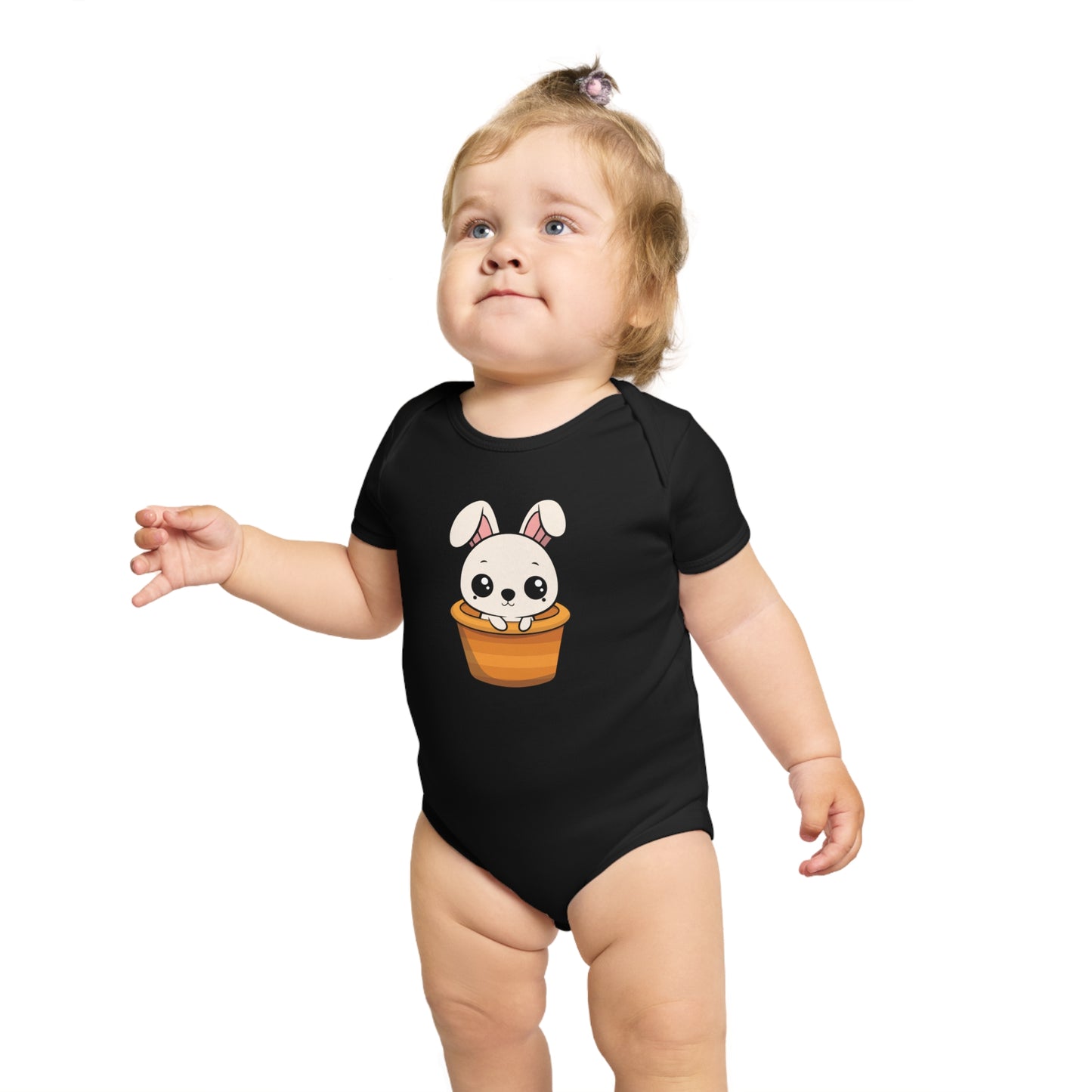 Bunny In A Basket design baby bodysuit