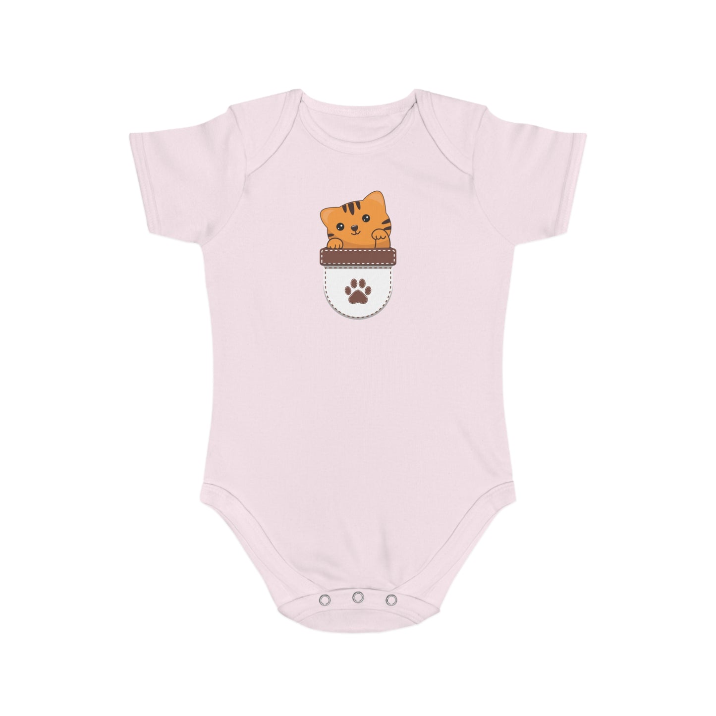 Cute Cat Pocket design baby bodysuit