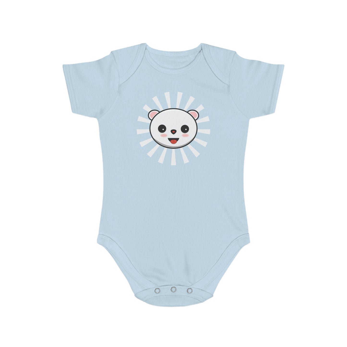 Cute Panda Short Sleeve Baby Bodysuit
