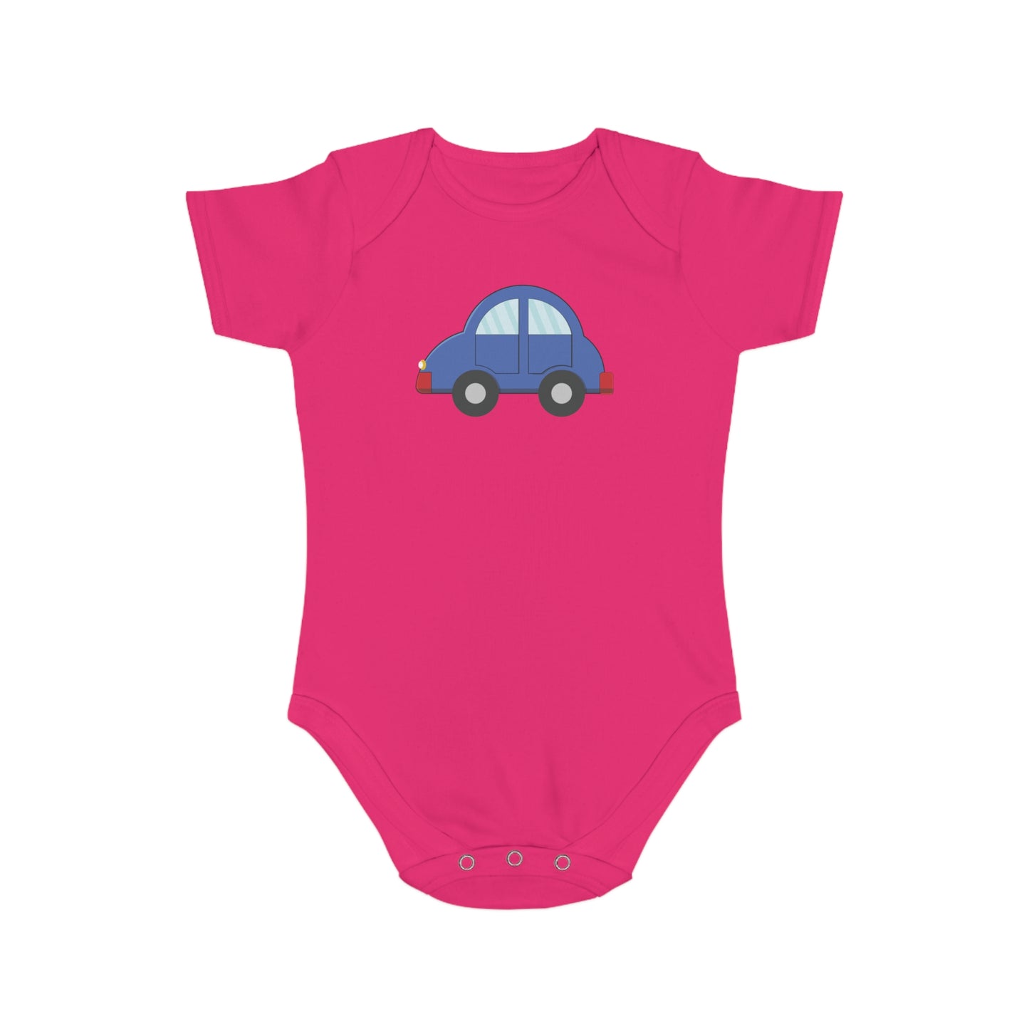 Happy Blue Car design baby bodysuit