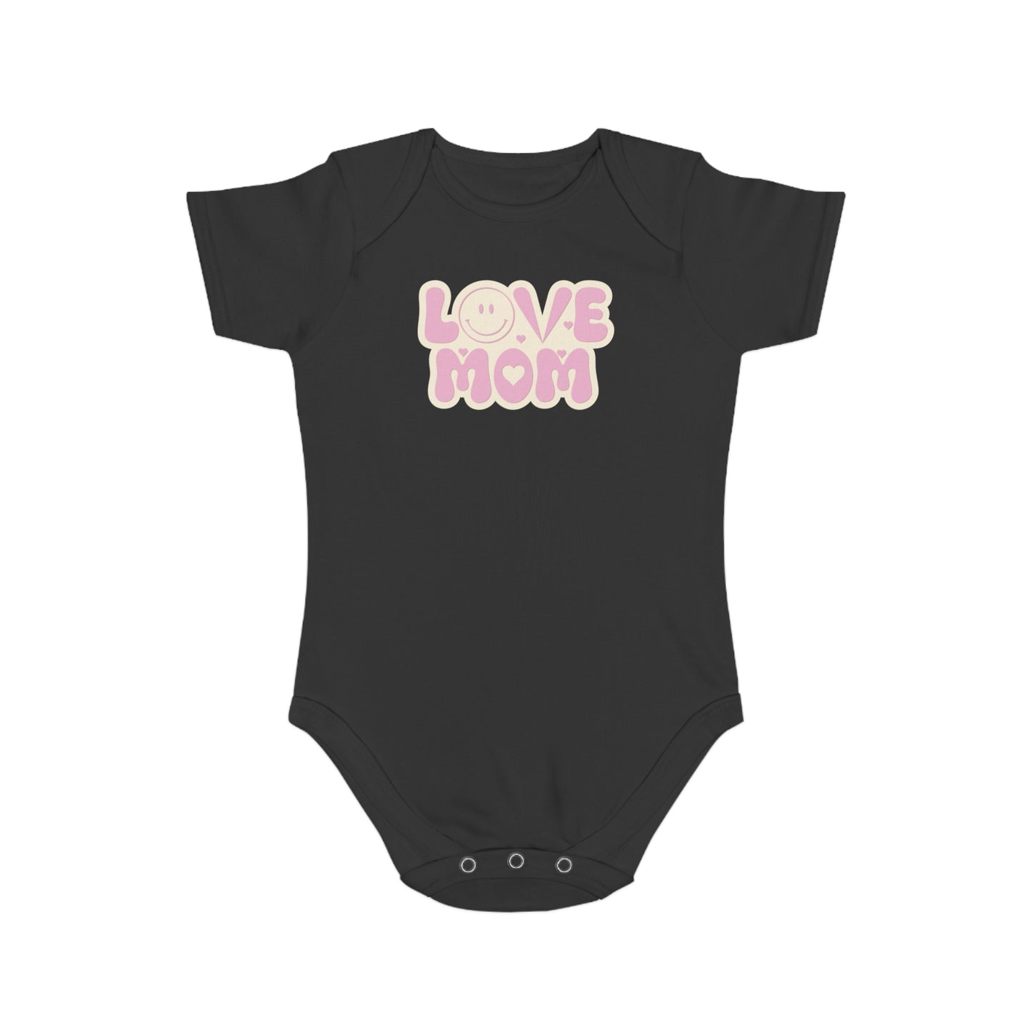 Love You Mom design baby bodysuit 	Love You Mom Baby Bodysuit | Heartfelt Cotton Infant Outfit