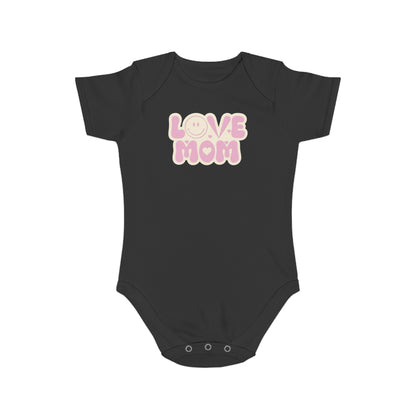 Love You Mom design baby bodysuit 	Love You Mom Baby Bodysuit | Heartfelt Cotton Infant Outfit