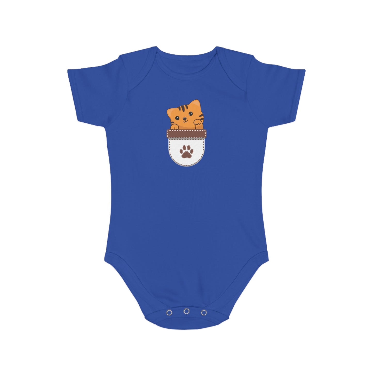 Cute Cat Pocket design baby bodysuit