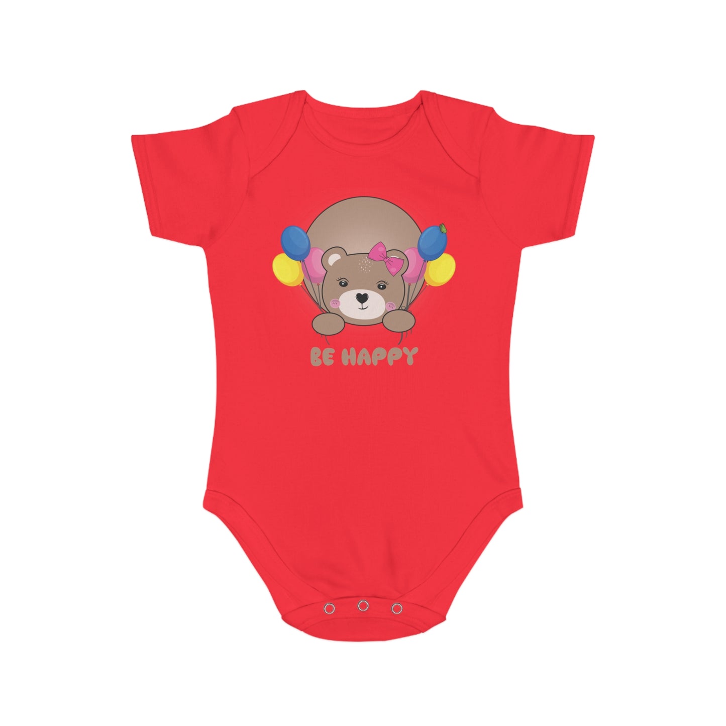 Be Happy Bear design baby bodysuit