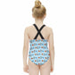 Space Rocket Cross Back One-Piece Girls Swimsuit