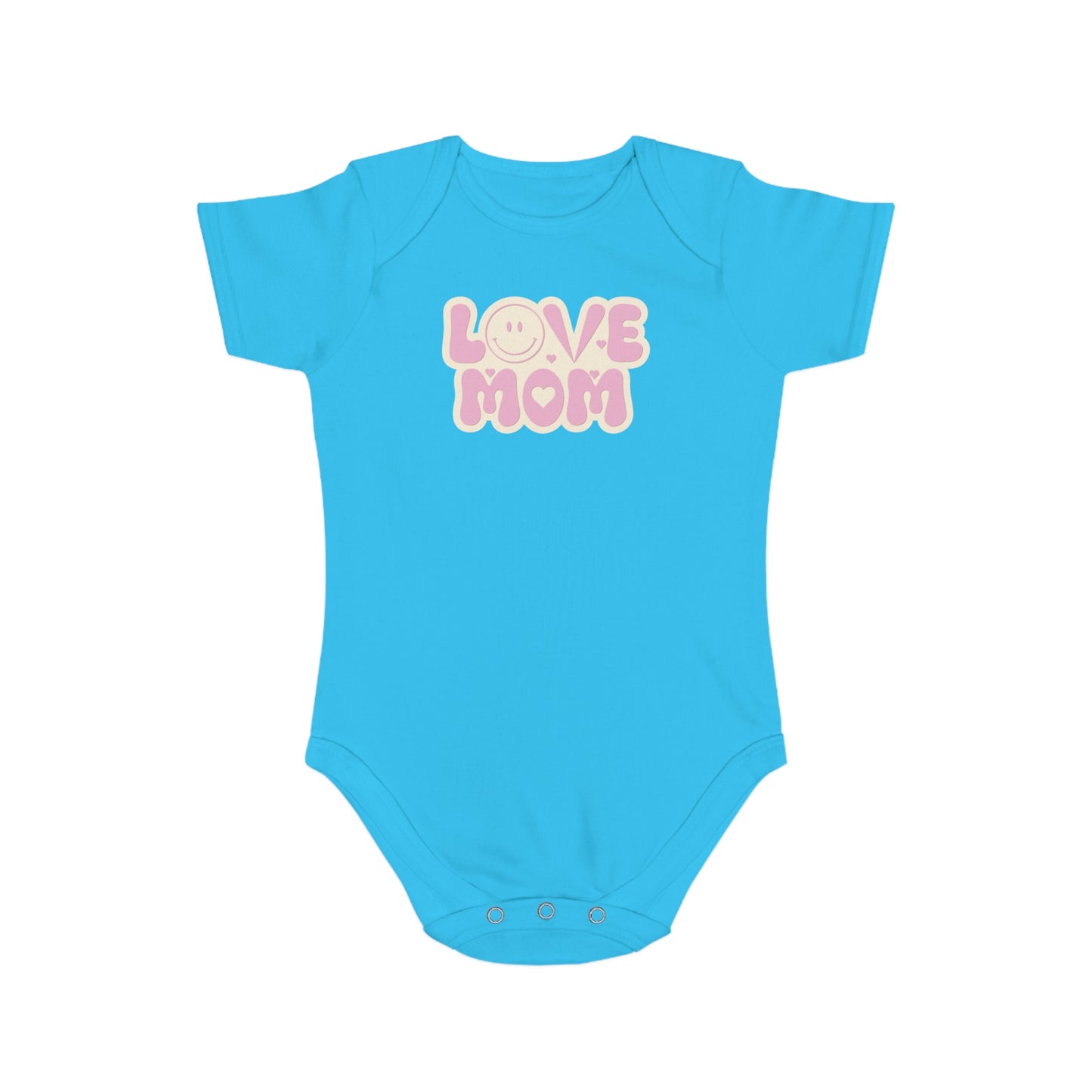 Love You Mom design baby bodysuit 	Love You Mom Baby Bodysuit | Heartfelt Cotton Infant Outfit