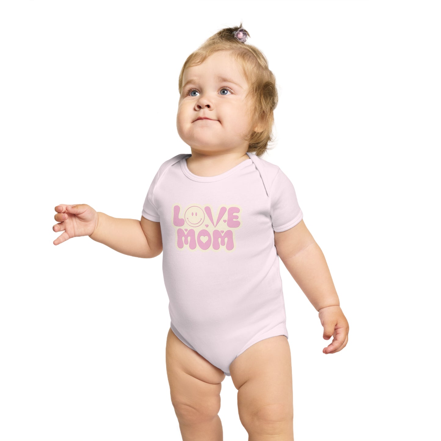 Love You Mom design baby bodysuit 	Love You Mom Baby Bodysuit | Heartfelt Cotton Infant Outfit