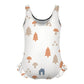 Cute Woodland Print Ruffle Leg Girls' Swimsuit