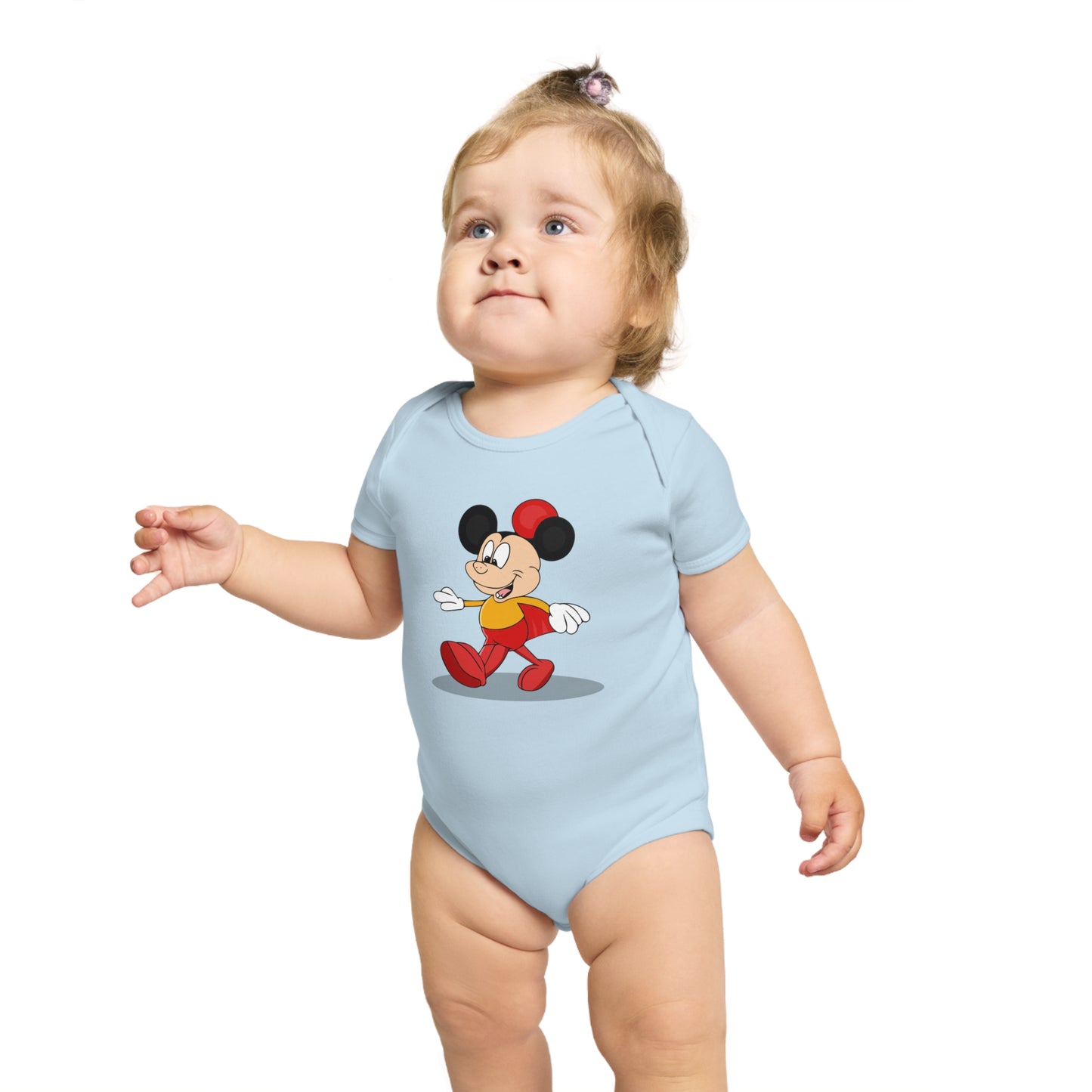 Cheerful Mouse design baby bodysuit