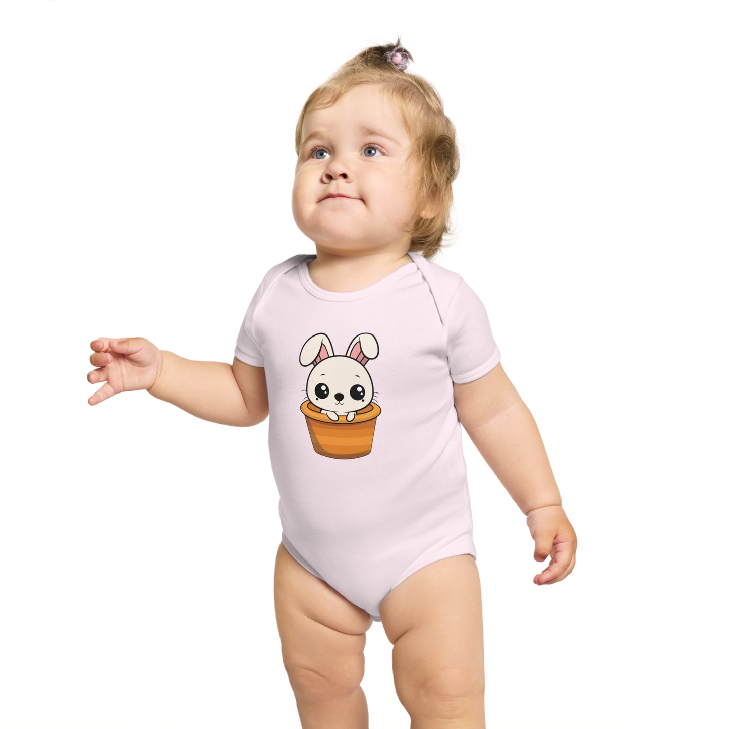 Bunny In A Basket design baby bodysuit