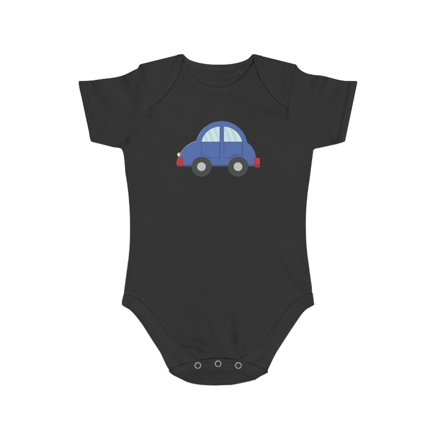 Happy Blue Car design baby bodysuit