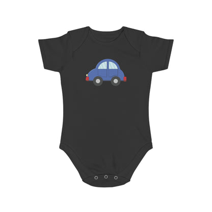Happy Blue Car design baby bodysuit