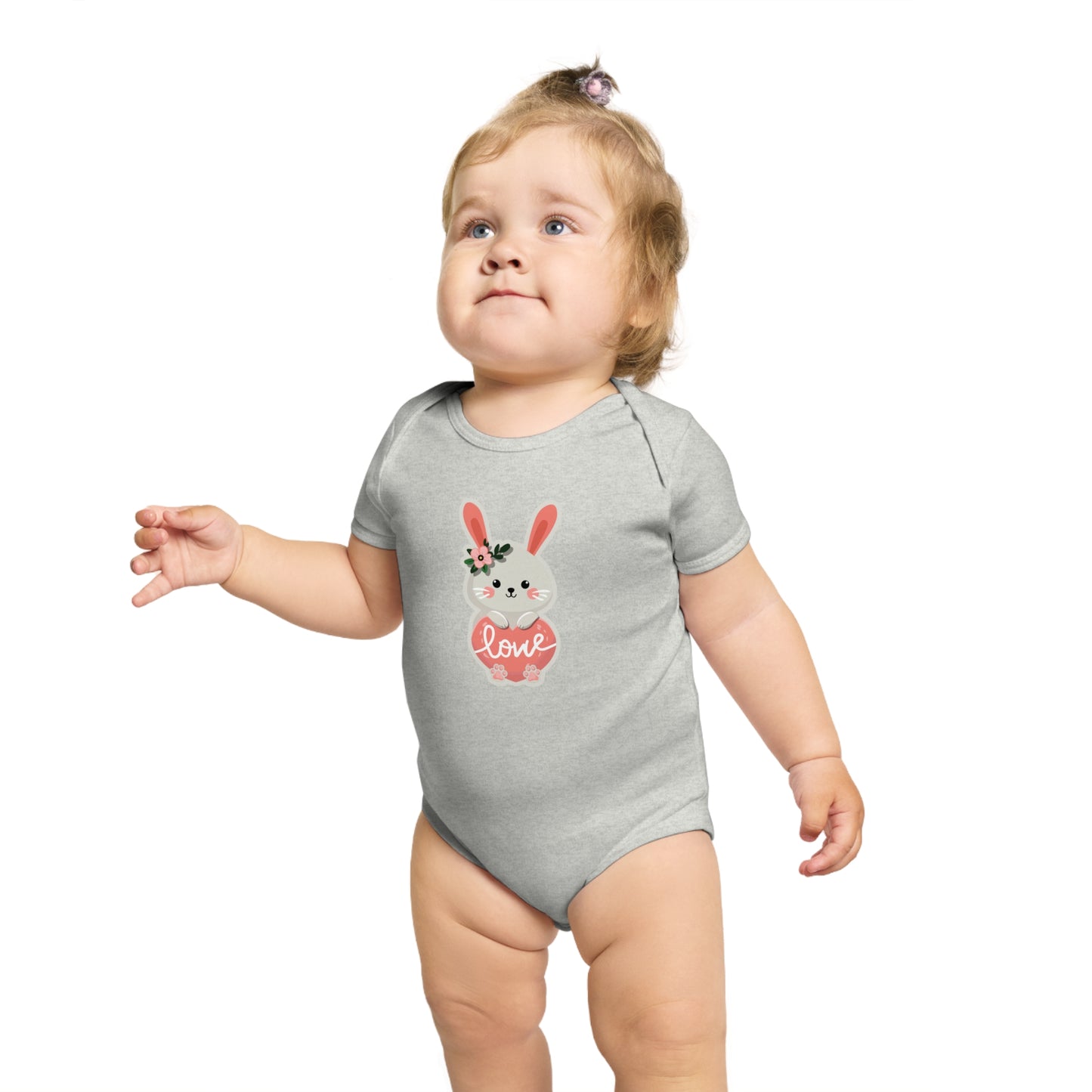 Cute Bunny Love design baby bodysuit