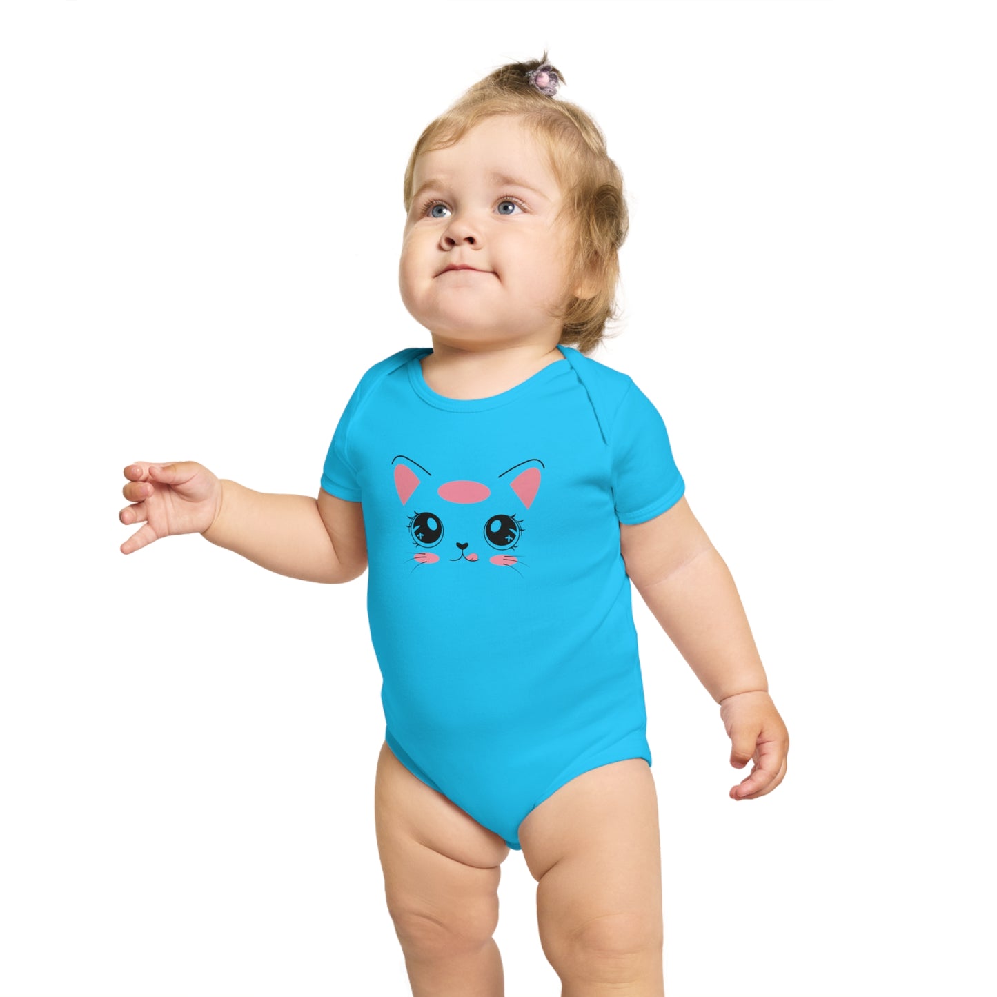 Kawaii Kitty Face design baby bodysuit