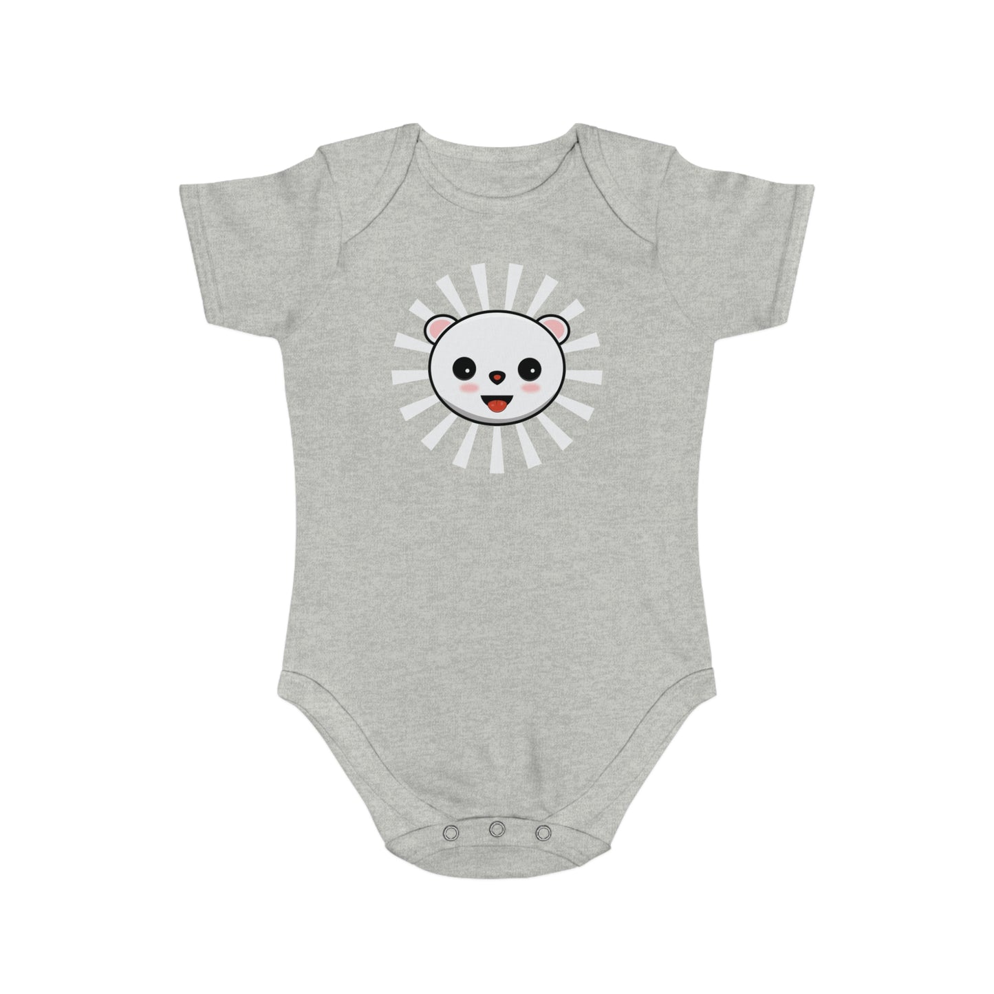 Cute Panda Short Sleeve Baby Bodysuit