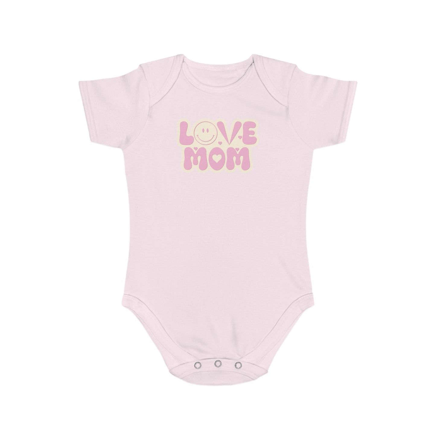 Love You Mom design baby bodysuit 	Love You Mom Baby Bodysuit | Heartfelt Cotton Infant Outfit
