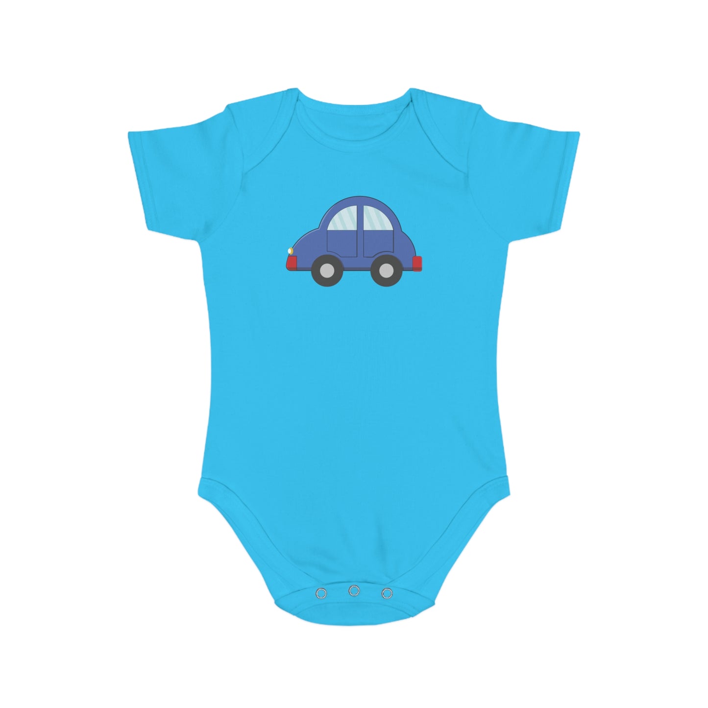 Happy Blue Car design baby bodysuit
