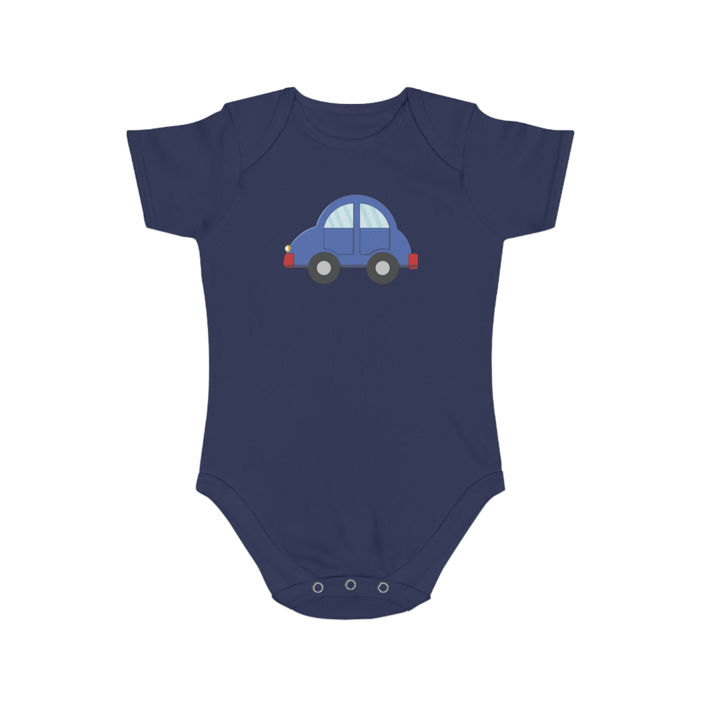 Happy Blue Car design baby bodysuit