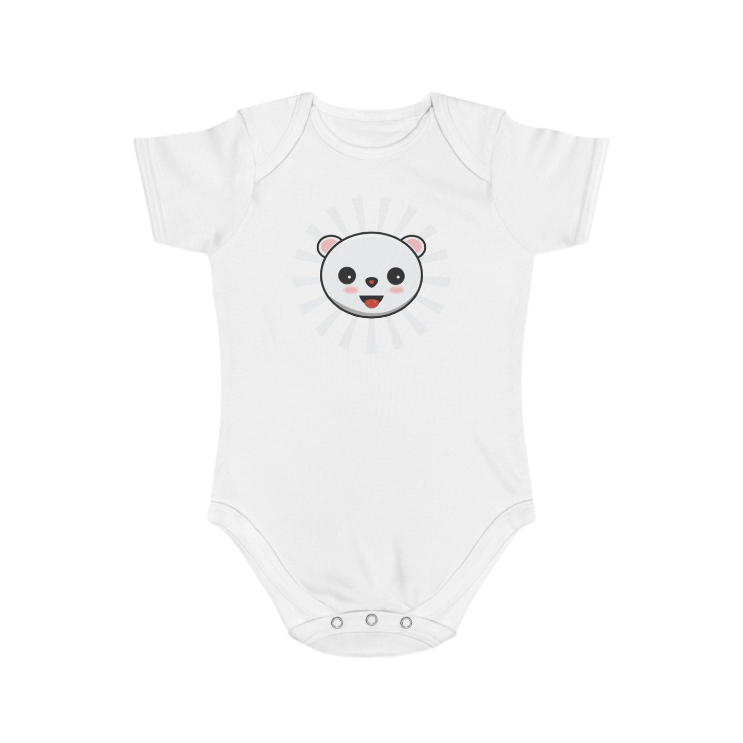 Cute Panda Short Sleeve Baby Bodysuit