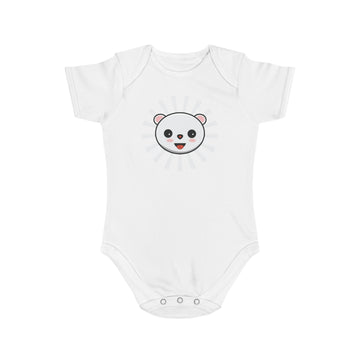 Cute Panda Short Sleeve Baby Bodysuit
