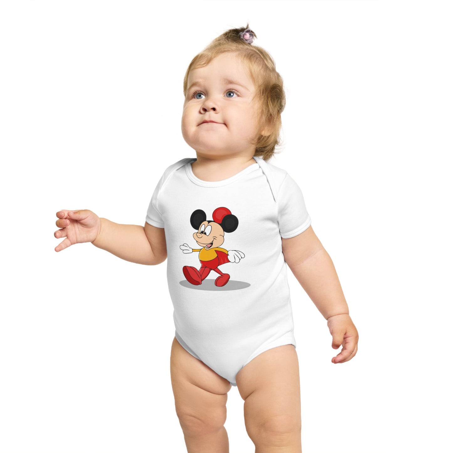Cheerful Mouse design baby bodysuit