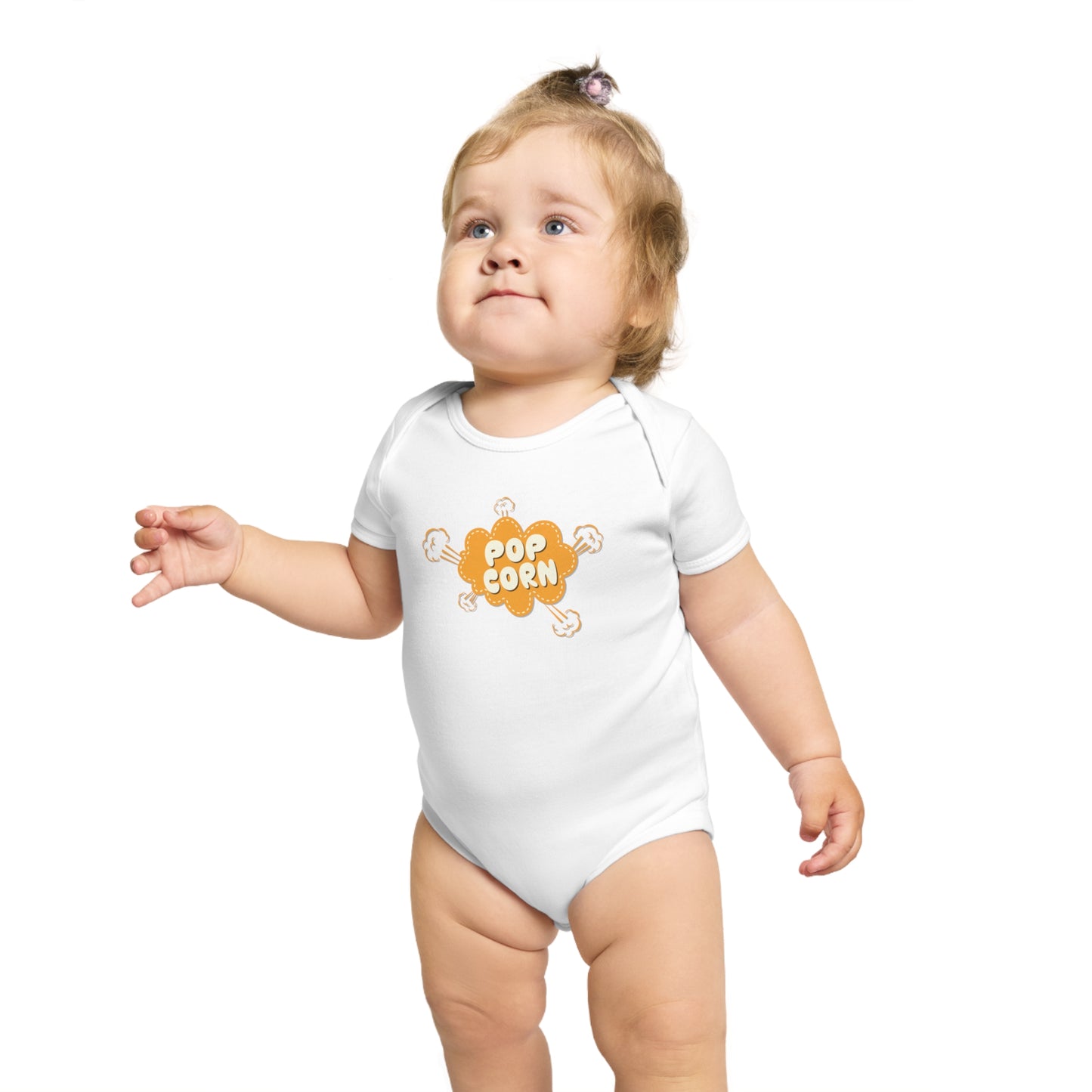 cute popcorn design baby bodysuit