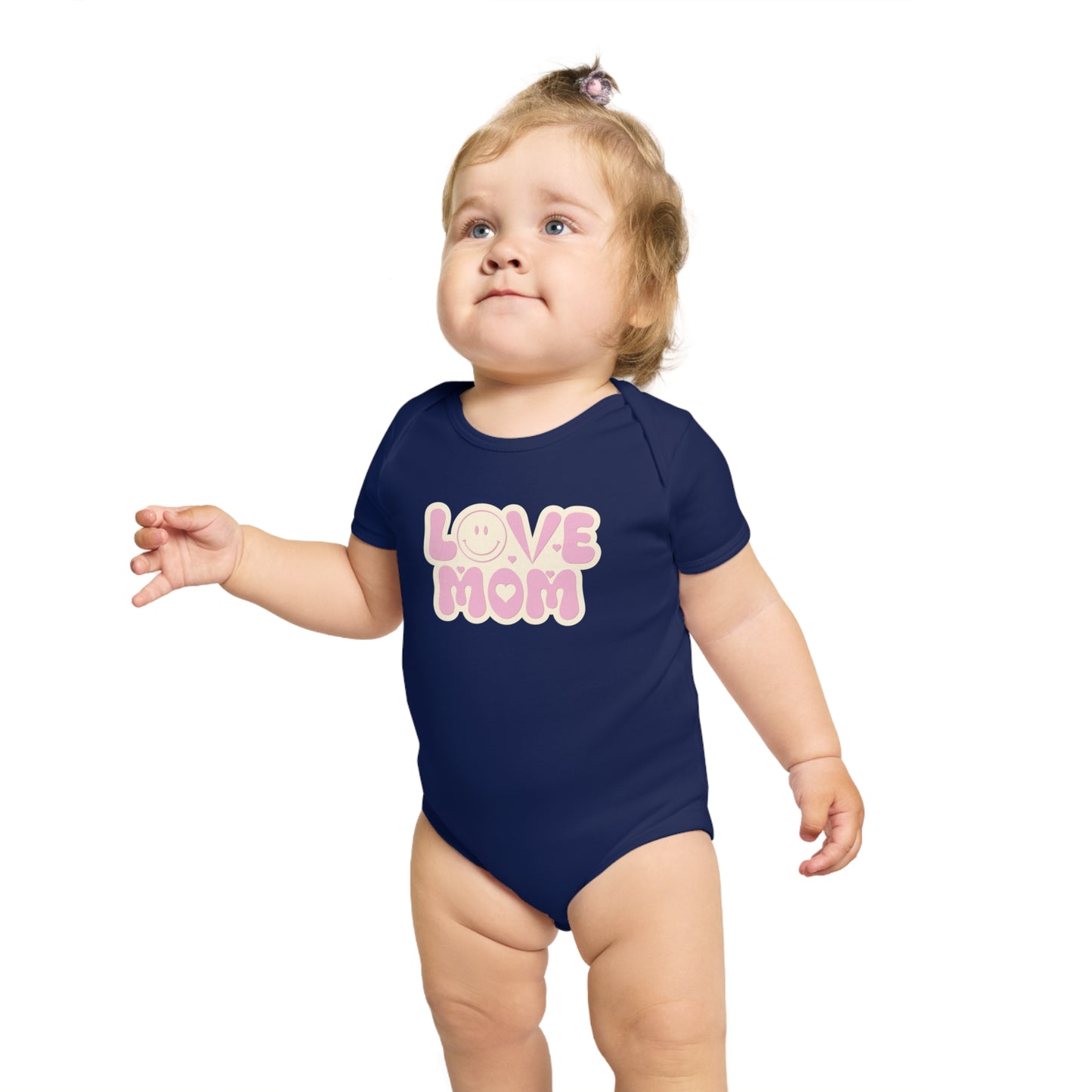 Love You Mom design baby bodysuit 	Love You Mom Baby Bodysuit | Heartfelt Cotton Infant Outfit