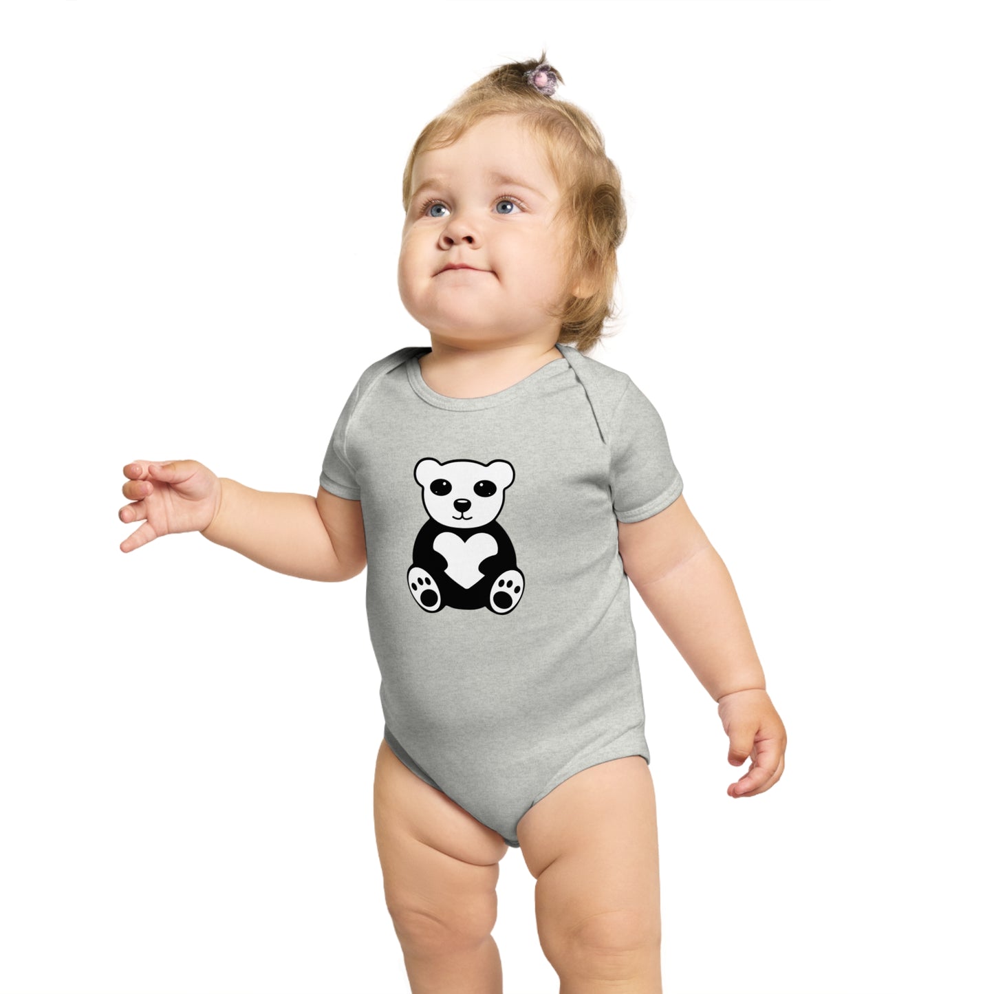 Cute Panda Heart design baby bodysuit