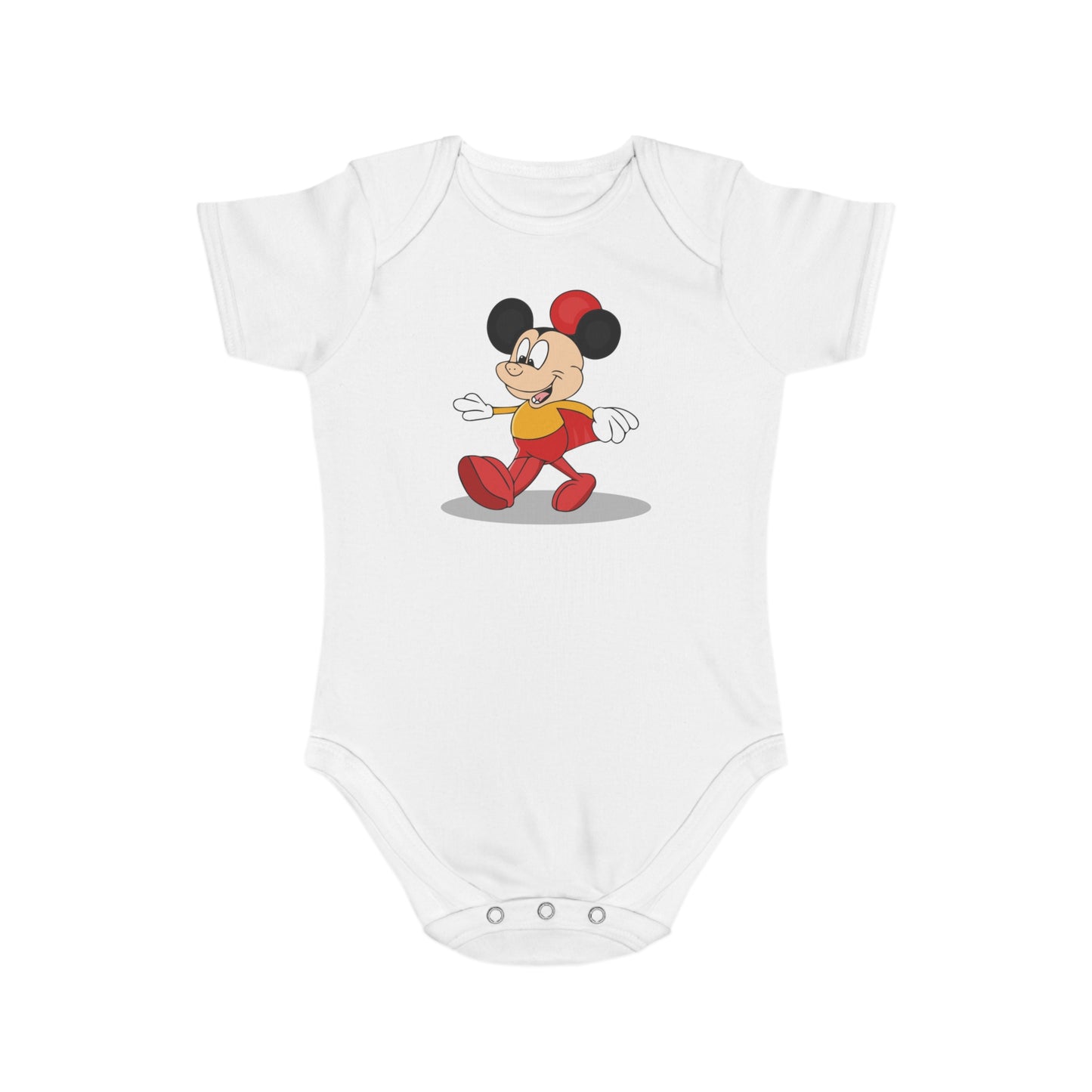 Cheerful Mouse design baby bodysuit