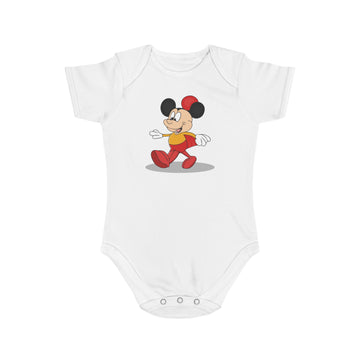 Cheerful Mouse design baby bodysuit