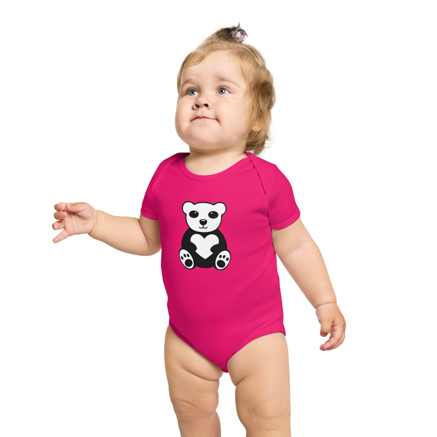 Cute Panda Heart design baby bodysuit