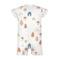 190GSM White Forest Pattern Baby Short Romper