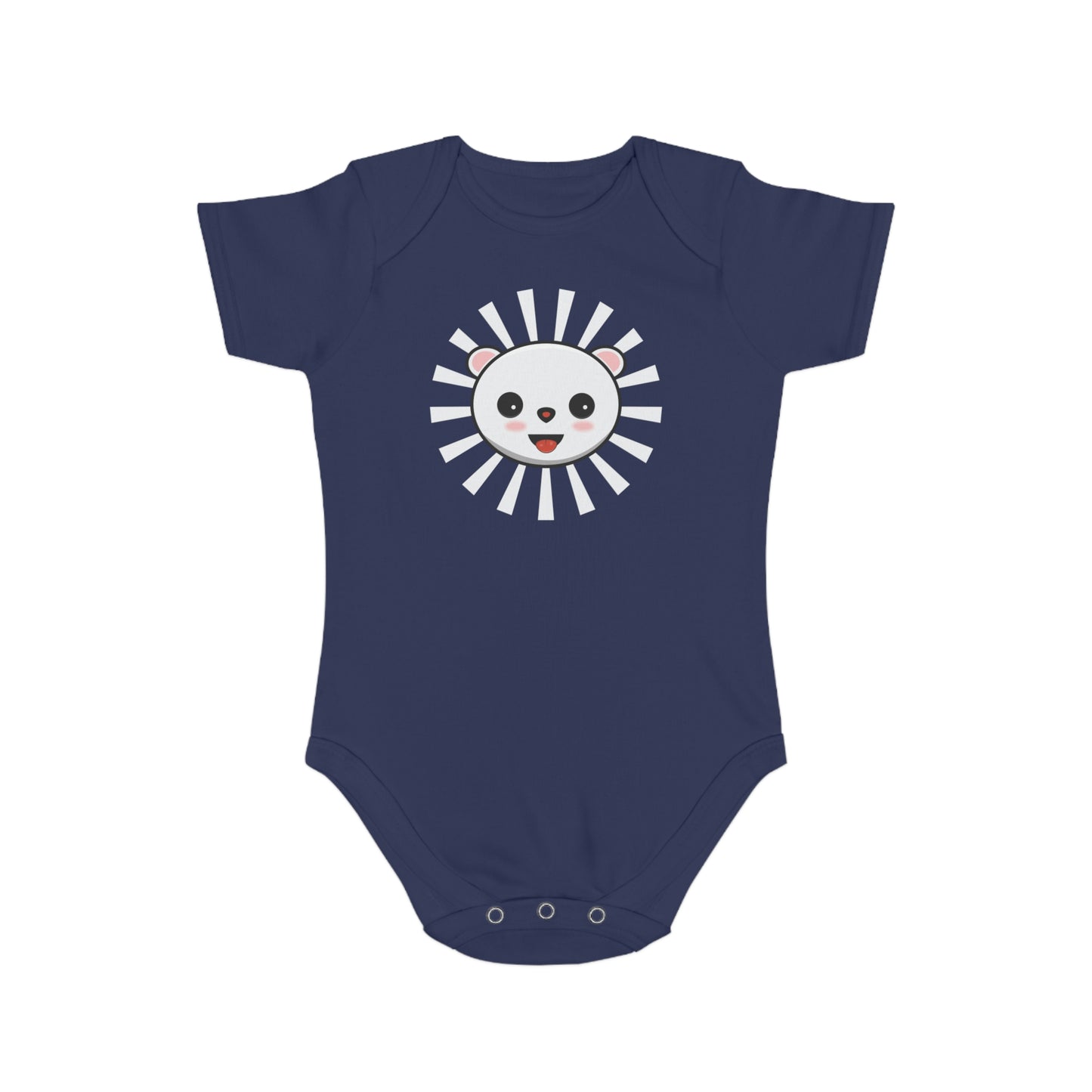 Cute Panda Short Sleeve Baby Bodysuit