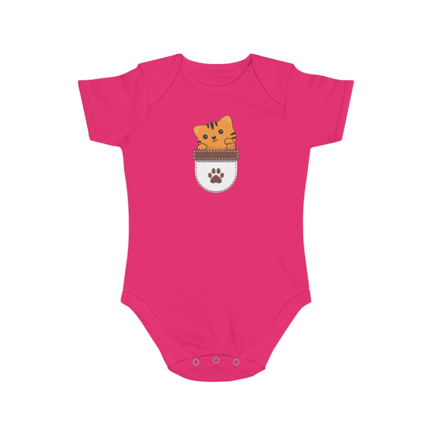 Cute Cat Pocket design baby bodysuit