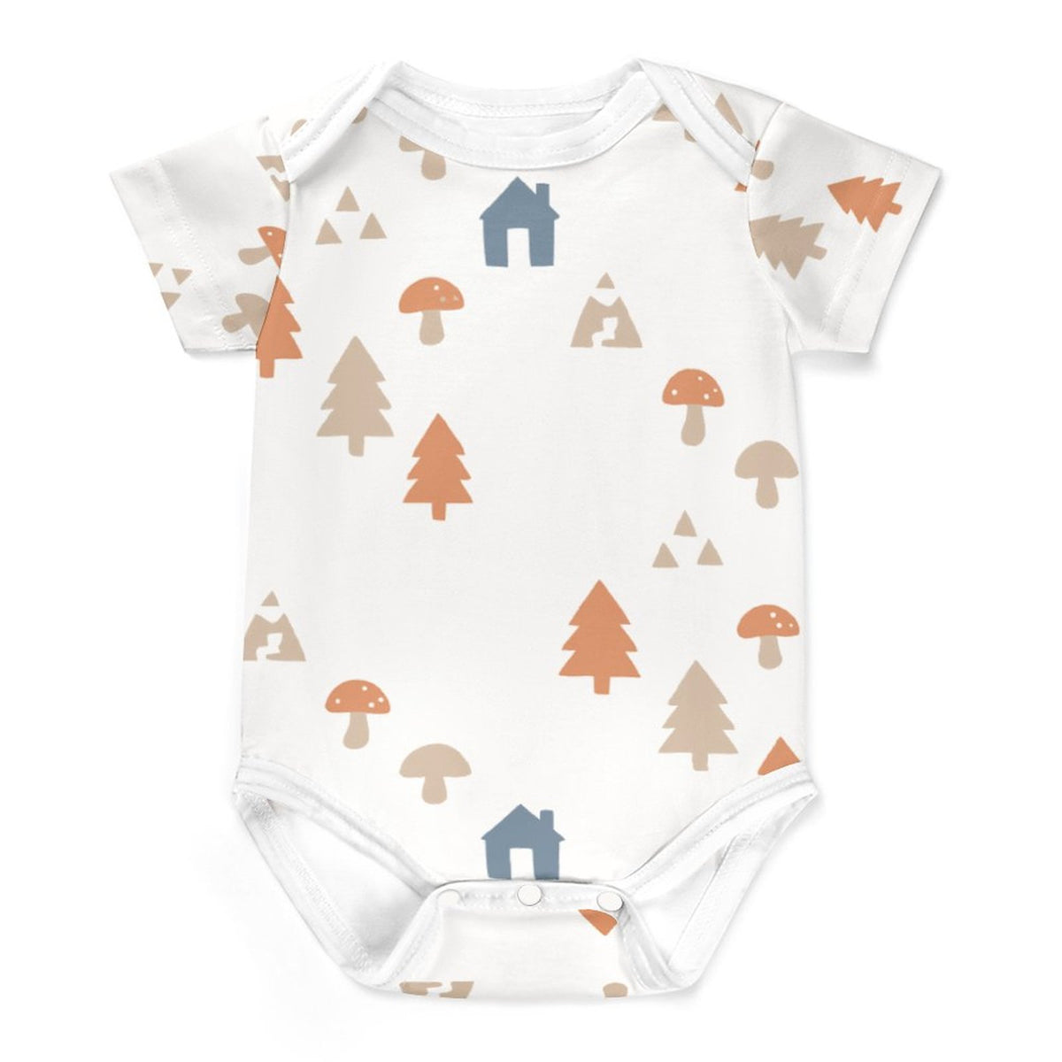 Baby White Forest Pattern Cotton Bodysuit