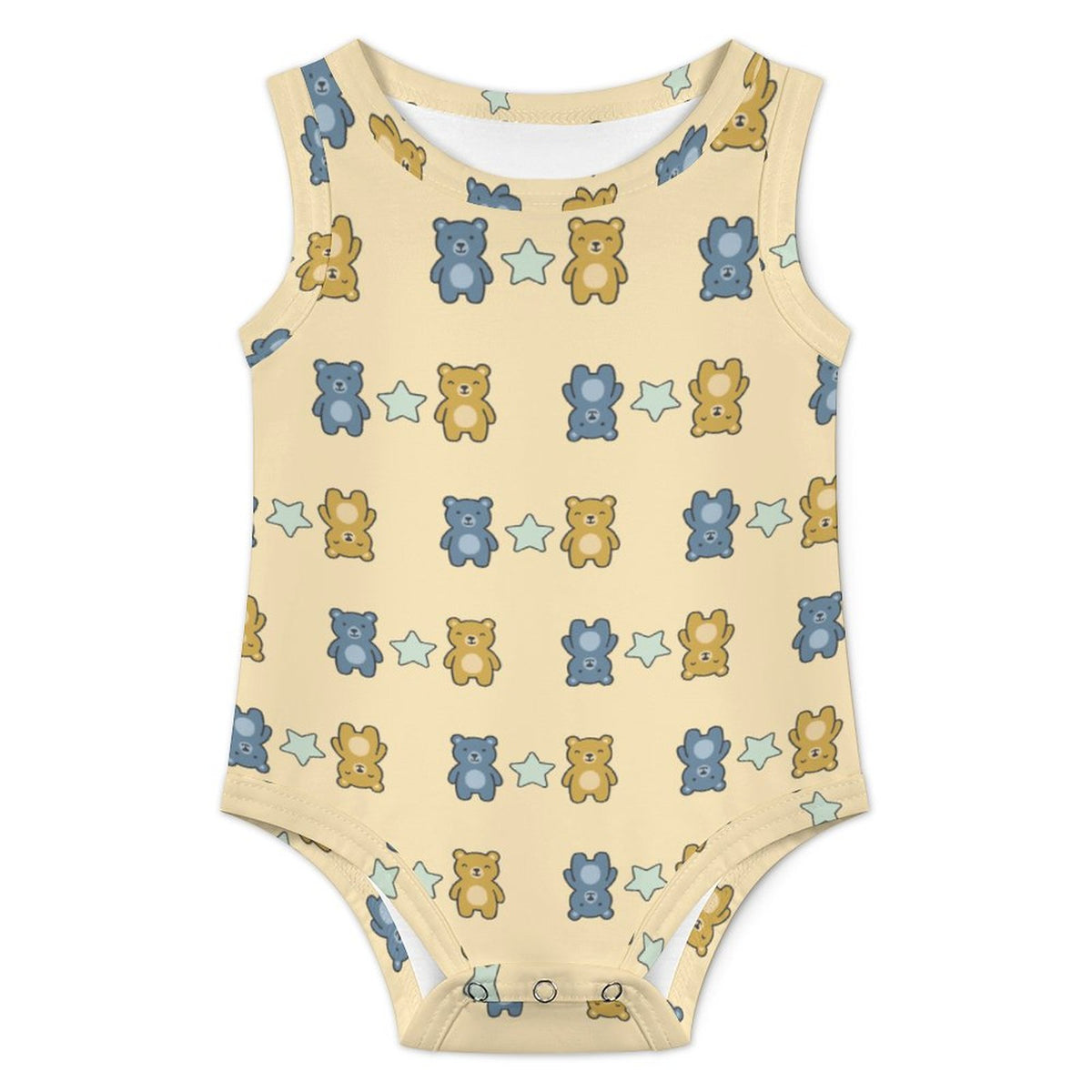 Baby Bear Print Sleeveless Romper