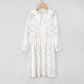Girls' Geometric Print Long Sleeve A-Line Collar Dress