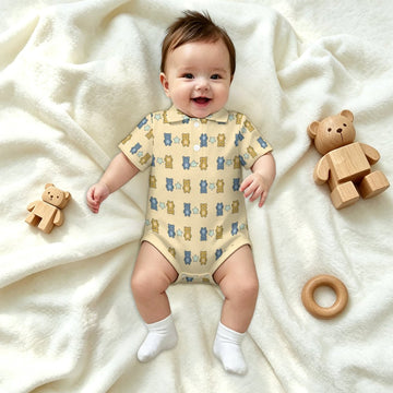 Cute Baby Short Sleeve Collared Polo Romper