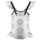 Girls' Geometric Star Ruffle One-Piece Swimsuit