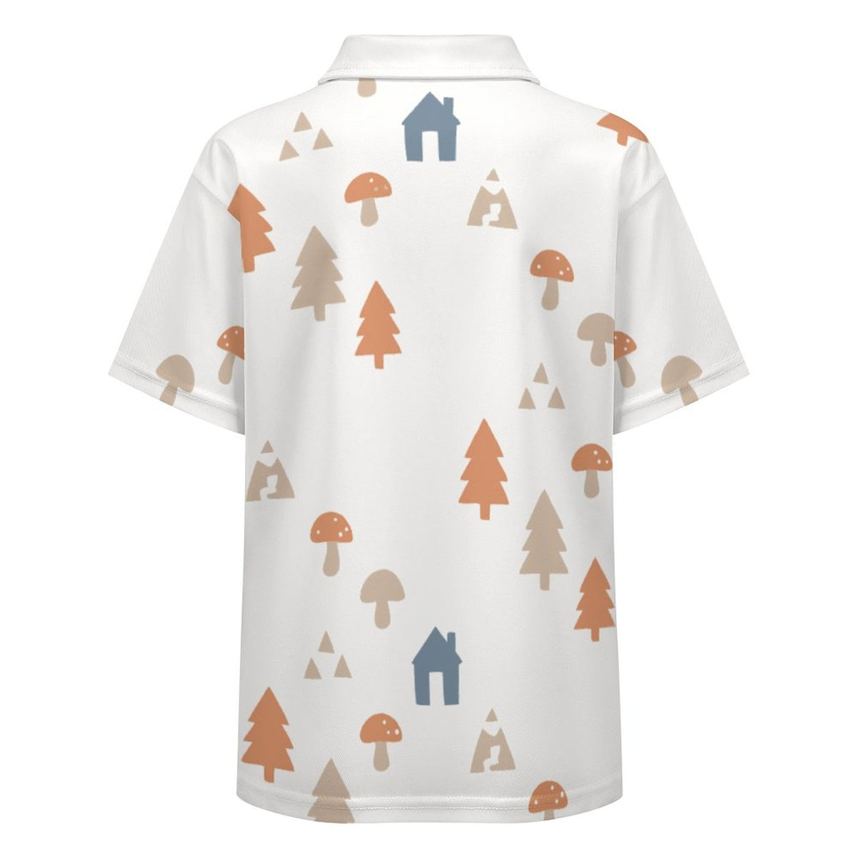 Kids' Woodland Print Button-Down Polo Shirt