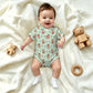 Cute Baby Fox Print Short Sleeve Polo Romper