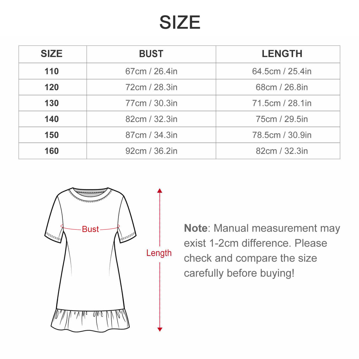 Girls' Short Sleeve Dress(All-Over Printing)