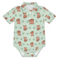 Cute Baby Fox Print Short Sleeve Polo Romper