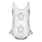 Cute White Star Print One-Piece Swimsuit for Girls