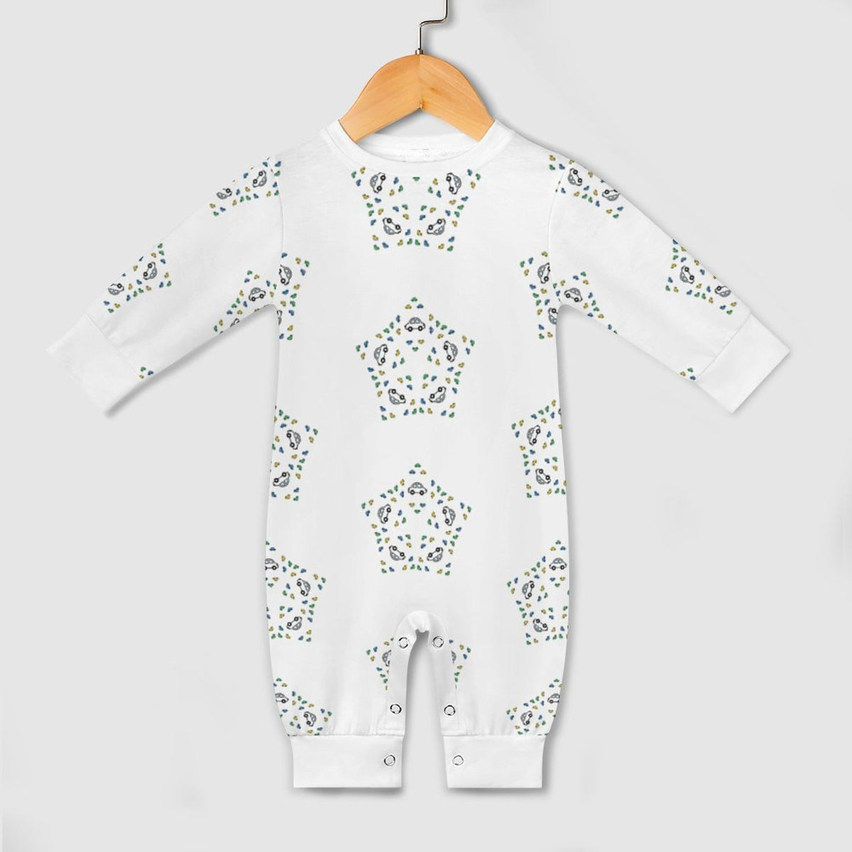 Baby Star Floral Print Full-Length Cotton Romper