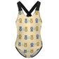 Cute Teddy Bear Cross-Back Girls Swimsuit | Custom AOP