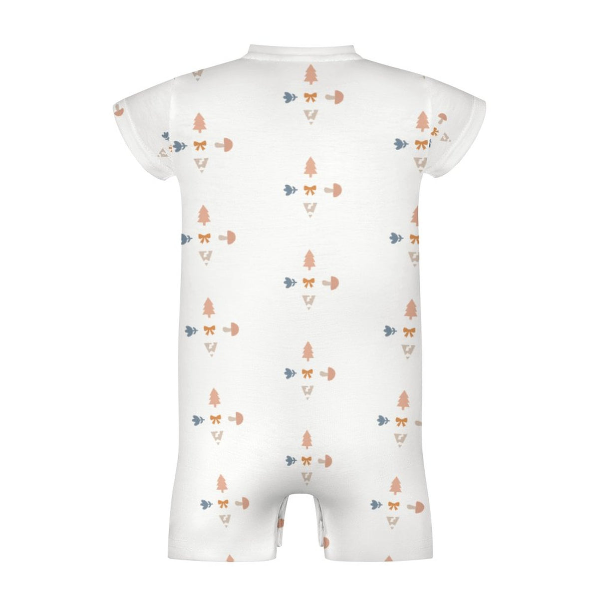 180GSM White Geometric Patterned Baby Onesie